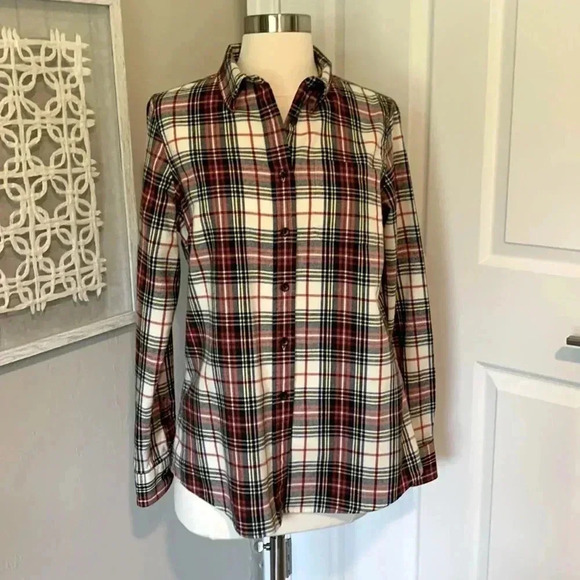 LL BEAN flannel button down shirt - Picture 1 of 7